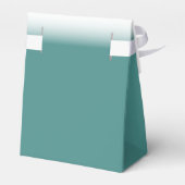 Elegant Custom Blauwgroen Bruiloft Hart Favor Box Bedankdoosjes (Achterkant)