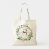 Elegant Custom Botanical Monogram with Name Tote Bag (Achterkant)
