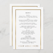 Elegant Custom Business Logo Gold Lijst Menu (Voorkant / Achterkant)