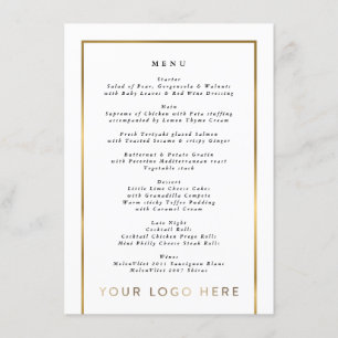 Elegant Custom Business Logo Gold Lijst Menu
