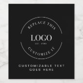 Elegant Custom Business Logo TEKST Eenvoudig Wijn Etiket (Enkel label)