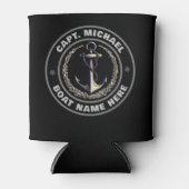 Elegant Custom Captain Boat nautische anker zwart Blikjeskoeler (Voorkant)