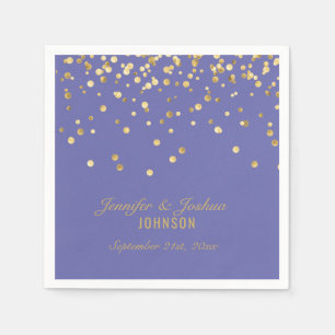 Elegant Custom ERY PERI Gold Confetti Wedding Servet