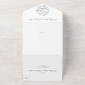 Elegant Custom Floral Monogram Organic Botanical All In One Uitnodiging (Buitenkant)