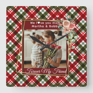 Elegant Custom Gift voor Moeder Moederdag 1 Foto Vierkante Klok