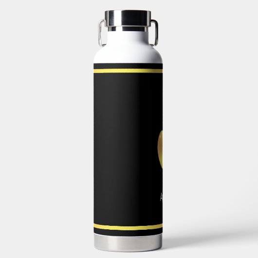 Elegant Custom Golden Apple Afbeelding & Text op z Waterfles (Voorkant)