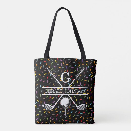 Elegant Custom Golf Monogram Design Draagtas (Achterkant)