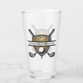 Elegant Custom Golf Monogram Design Glas (Achterkant)