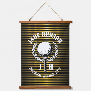 Elegant Custom Golf Monogram Design Hangend Wandkleed