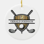 Elegant Custom Golf Monogram Design Keramisch Ornament (Achterkant)