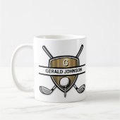 Elegant Custom Golf Monogram Design Koffiemok (Links)