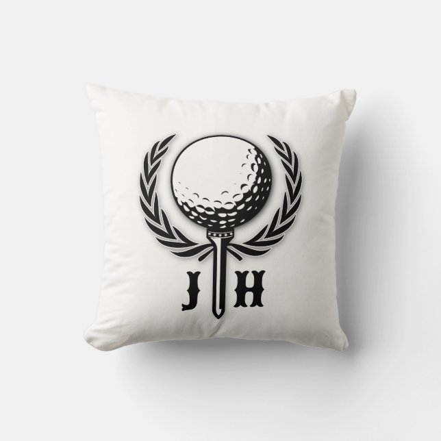 Elegant Custom Golf Monogram Design Kussen (Voorkant)