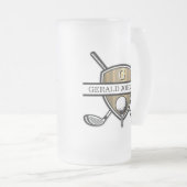 Elegant Custom Golf Monogram Design Matglas Bierpul (Voorkant rechts)
