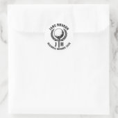Elegant Custom Golf Monogram Design Ronde Sticker (Tas)