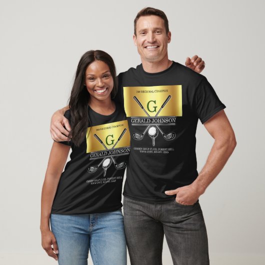 Elegant Custom Golf Monogram Design T-shirt (Unisex)