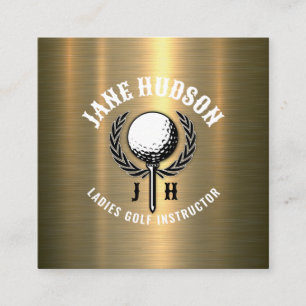 Elegant Custom Golf Monogram Design Vierkante Visitekaartje