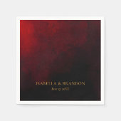 Elegant Custom Goud Rood Zwart Bruiloft Servet (Voorkant)