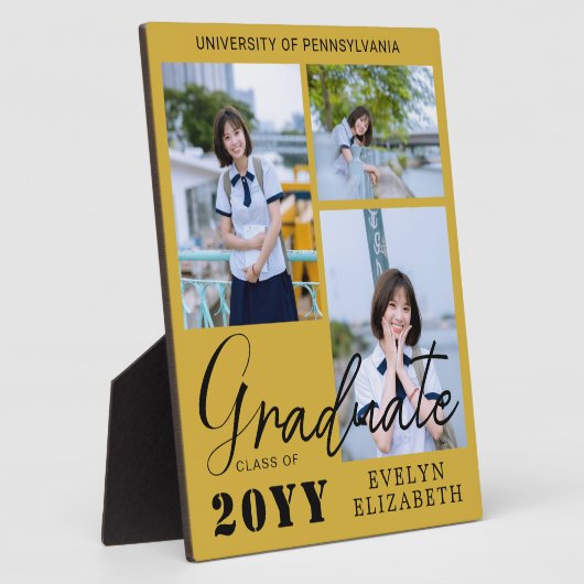 Elegant Custom Graduation Photo Memory Plaque (Côté)