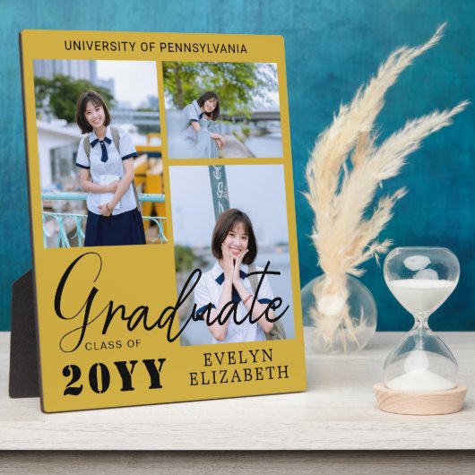 Elegant Custom Graduation Photo Memory Plaque (Côté)