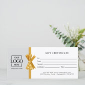 Elegant Custom Gray Business Gift Certificate (Staand voorkant)