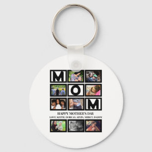 Elegant Custom Happy Mothers Dag 9 Foto Collage Sleutelhanger