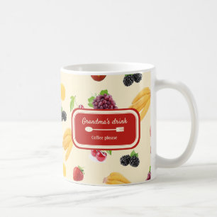 Elegant Custom kleurrijke vruchten recept patroon Koffiemok