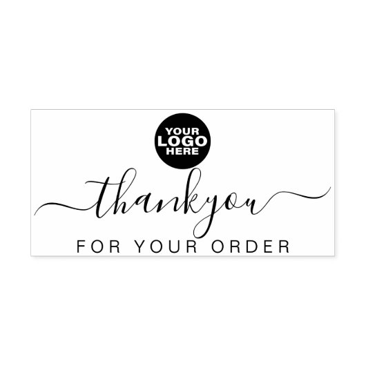 Elegant Custom Logo Business Hartelijk dank Rubberstempel (Afrduk)