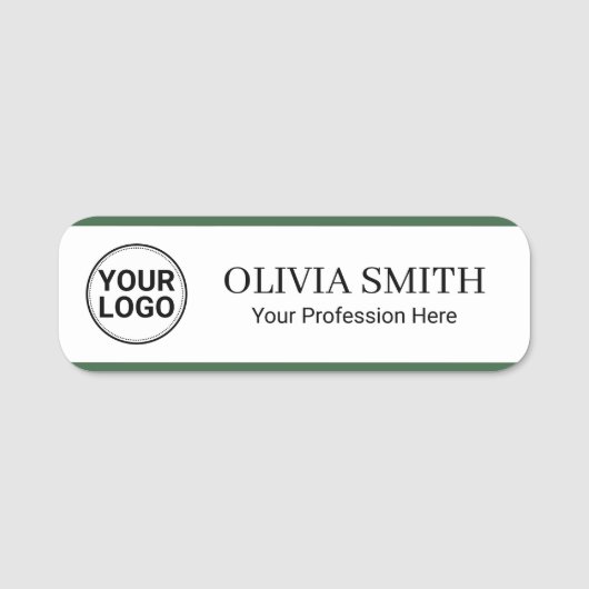 Elegant Custom Logo Employee Name Profession Naamplaatje (Voorkant)