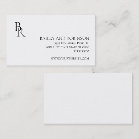 Elegant Custom Logo Monogram Visitekaartje (Voorkant / Achterkant)