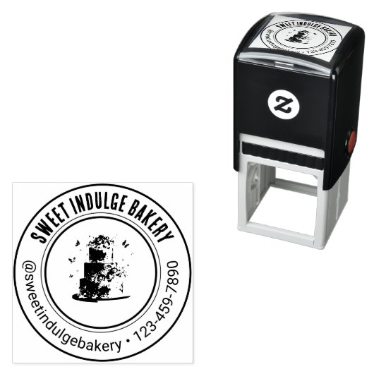 Elegant Custom Logo Naam Bakkerij Zelfinktende Stempel (In situ)