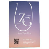 Elegant Custom Logo | QR Code Business Medium Cadeauzakje (Voorkant)