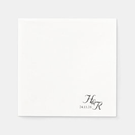 Elegant Custom Mono Wedding Napkins Servet
