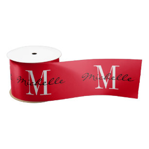 Elegant custom monogram 3 inch dik rood kerst lint