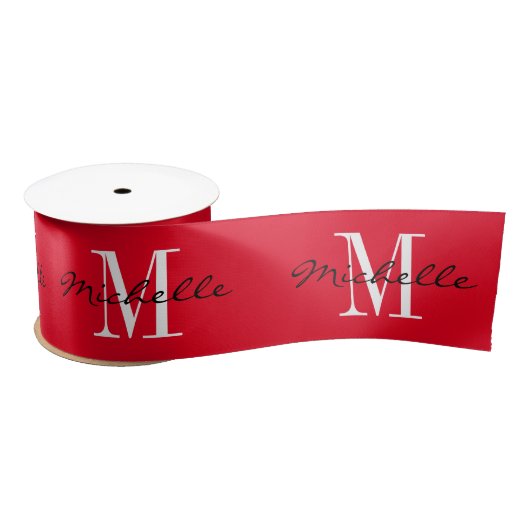 Elegant custom monogram 3 inch dik rood kerst lint (Spoel)