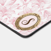 Elegant Custom Monogram I Roos Gouden Lelie Bloeme Bureaumat (Hoek)