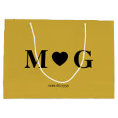 Elegant Custom Monogrammed Gift Bag for Couples Groot Cadeauzakje (Achterkant)