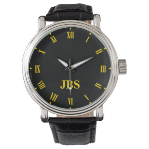 Elegant Custom Monogrammed Horloge en Romeins Nume
