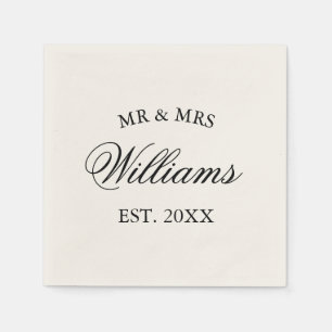 Elegant custom Mr Mrs Paper bruiloft party napkins Servet