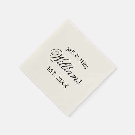 Elegant custom Mr Mrs Paper bruiloft party napkins Servet (Hoek)