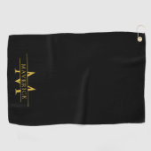 Elegant Custom Name and Initials Golf Towel Design Golfhanddoek (Horizontaal)