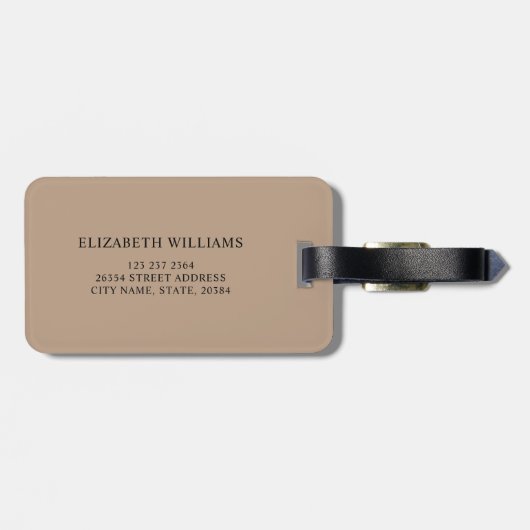 Elegant Custom Name Bagagelabel (Achterkant horizontaal)