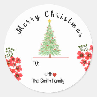 Elegant Custom Name Christmas Sticker