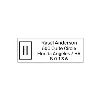 Elegant Custom Name & Monogram Zelfinktende Stempel