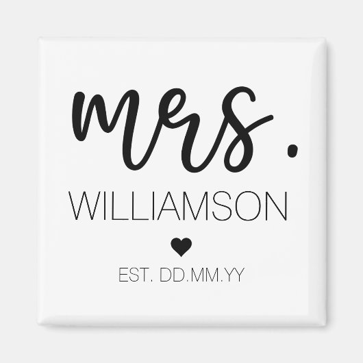 Elegant Custom Name Wedding New Couple Gift Magneet (Voorkant)