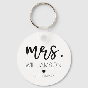 Elegant Custom Name Wedding New Couple Gift Sleutelhanger