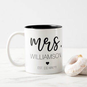 Elegant Custom Name Wedding New Couple Gift Tweekleurige Koffiemok