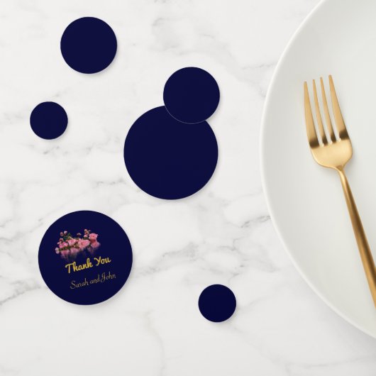 Elegant Custom Navy Blue Trouwtafel Confetti (Groep)
