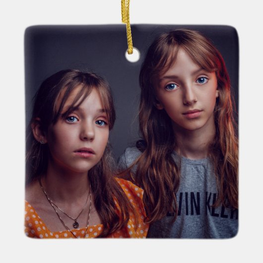 Elegant Custom Photo Ceramic Ornament (Voorkant)