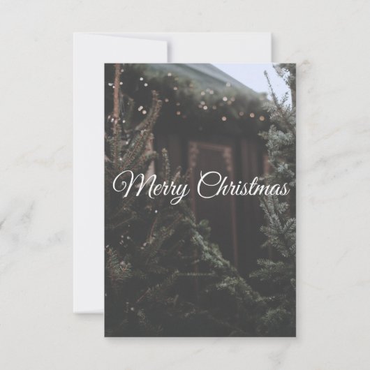 Elegant Custom Photo Christmas Greeting Card Kaart (Achterkant)
