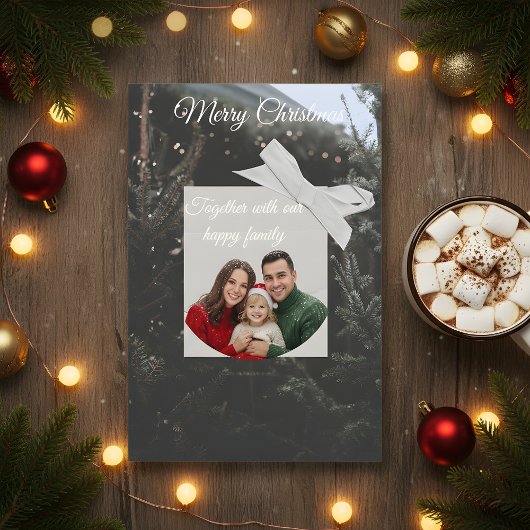Elegant Custom Photo Christmas Greeting Card Kaart